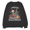Christmas Outfit I Prefer Halloween Book Reading Skeleton Unisex Sweatshirt