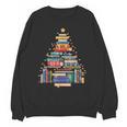 Christmas Tree Made Of Books Librarian Reader Holiday Unisex Sweatshirt