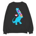 Cool Dinosaur Books Art For Men Women Libarian Book Lover Unisex Sweatshirt