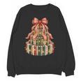Coquette Christmas Book Tree Xmas Lights Librarian Teacher Unisex Sweatshirt
