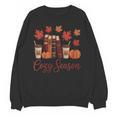 Cozy Season Autumn Leaves Books Pumpkins Fall Halloween Unisex Sweatshirt