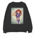 The Crimson Crescent 90s Retro Comic Book Superheroine Art Unisex Sweatshirt