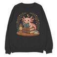 Cute Axolotl Reading Books Cozy Bookworm Unisex Sweatshirt
