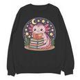 Cute Axolotl Reading Books Cozy Night Aesthetic Unisex Sweatshirt