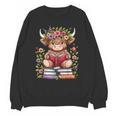 Cute Baby Highland Cow With Reading Book Bookworm Unisex Sweatshirt Cute Baby Highland Cow With Reading Book Bookworm Unisex Sweatshirt