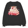 Cute Books And Coffee Crochet Valentines Day Tee For Couples Unisex Sweatshirt