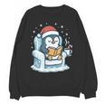 Cute Christmas Penguin Reading Book Cozy Winter Holiday Art Unisex Sweatshirt