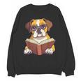 Cute Dog Boxer Reading Book Unisex Sweatshirt