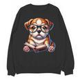 Cute Dog Puppy English Bulldog Reading Book Unisex Sweatshirt