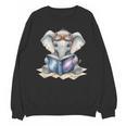 Cute Elephant Reading Universe Book Unisex Sweatshirt