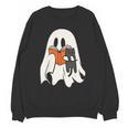 Cute Ghost Cat Reading Book Spooky Season Halloween Costume Unisex Sweatshirt Cute Ghost Cat Reading Book Spooky Season Halloween Costume Unisex Sweatshirt