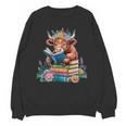 Cute Highland Cow Reading Book Baby Cow Bookworm Unisex Sweatshirt