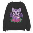 Cute Pastel Goth Bat Reading Book Unisex Sweatshirt Cute Pastel Goth Bat Reading Book Unisex Sweatshirt