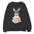 Cute Reading Bunny With Glasses Books Reader Book Bookworm Unisex Sweatshirt