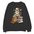 Cute Reading Chicken With Glasses Books Bookworm Reader Book Unisex Sweatshirt