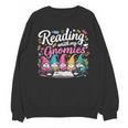 Cute Reading With My Gnomies Gnome Book Bookworm Lover Unisex Sweatshirt