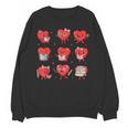 Cute Reading Hearts Valentine Day Book Lover Teacher Student Unisex Sweatshirt