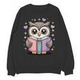 Cute Reading Owl Book Lover Teacher Librarian Bookworm Unisex Sweatshirt