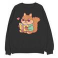 Cute Squirrel Reading A Book Lovers Anime Kawaii Women Kids Unisex Sweatshirt