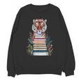 Cute Tiger With Book Floral Bookworm Librarian Book Lover Unisex Sweatshirt Cute Tiger With Book Floral Bookworm Librarian Book Lover Unisex Sweatshirt