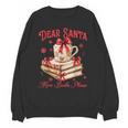 Dear Santa More Books Please Coquette Bow Books Christmas Unisex Sweatshirt