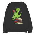Dino Reading Read Reading Librarian Book Men Boys Kids Unisex Sweatshirt