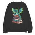 Dragon Reading Books Fantasy Lovers Mythical Creatures Unisex Sweatshirt Dragon Reading Books Fantasy Lovers Mythical Creatures Unisex Sweatshirt