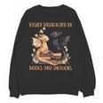 Easily Distracted By Books & Dragons Librarian Book Lover Unisex Sweatshirt Easily Distracted By Books & Dragons Librarian Book Lover Unisex Sweatshirt