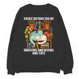 Easily Distracted By Dragons Books Cats Fantasy Book Lover Unisex Sweatshirt Easily Distracted By Dragons Books Cats Fantasy Book Lover Unisex Sweatshirt