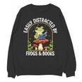 Easily Distracted By Frogs And Books Unisex Sweatshirt Easily Distracted By Frogs And Books Unisex Sweatshirt