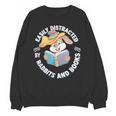 Easily Distracted By Rabbits And Books Reading Unisex Sweatshirt