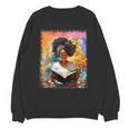 Educated Afro Girl Reading Book Lover History Month Unisex Sweatshirt