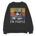 Ew People Introvert Cat Lover Crazy Vintage Cat Lady Unisex Sweatshirt