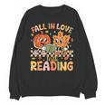 Fall In Love With Reading Autumn Pumpkin Teacher Book Lover Unisex Sweatshirt Fall In Love With Reading Autumn Pumpkin Teacher Book Lover Unisex Sweatshirt