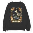 Floral Tarot Card The Reader Skeleton Reading Book Unisex Sweatshirt Floral Tarot Card The Reader Skeleton Reading Book Unisex Sweatshirt