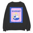 Fun Cute Introvert Cat Character With Wine Unisex Sweatshirt Fun Cute Introvert Cat Character With Wine Unisex Sweatshirt