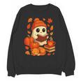 Ghost Reading Book Lovers Autumn Fall Halloween Unisex Sweatshirt