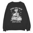Good Girls Read Bad Books Skeleton Reading Book Halloween Unisex Sweatshirt