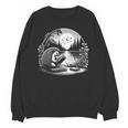 Hedgehog Reading Book Full Moon Lake Scenery Unisex Sweatshirt
