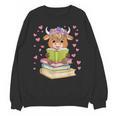 Highland Cow Reading Book Floral Bookworm Unisex Sweatshirt Highland Cow Reading Book Floral Bookworm Unisex Sweatshirt