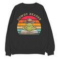 Howdy Reader Frog Reading Book Vintage Unisex Sweatshirt