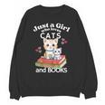 Just A Girl That Loves Cats And Books Cute Cat & Bookwork Unisex Sweatshirt Just A Girl That Loves Cats And Books Cute Cat & Bookwork Unisex Sweatshirt