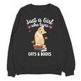 Just a Girl Who Loves Cats And Books Reading Cat & Bookworm Unisex Sweatshirt Just a Girl Who Loves Cats And Books Reading Cat & Bookworm Unisex Sweatshirt