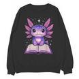 Kawaii Axolotl Cute Axolotls Reading Book Unisex Sweatshirt Kawaii Axolotl Cute Axolotls Reading Book Unisex Sweatshirt