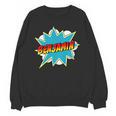 Kids Boys Benjamin Name Personalized Superhero Comic Book Unisex Sweatshirt