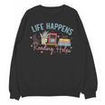 Life Happens Reading Helps Loves To Read Books Cats Unisex Sweatshirt Life Happens Reading Helps Loves To Read Books Cats Unisex Sweatshirt