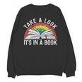 Take a Look It's In a Book Reading Vintage Retro Rainbow Unisex Sweatshirt