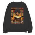 Man Reading Book Black History Month Book Lover Afro Unisex Sweatshirt