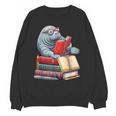 Manatee Reading Books Matching Bookworm Readers Librarian Unisex Sweatshirt