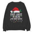Matching Christmas PJS Most Likely To Read A Book Unisex Sweatshirt